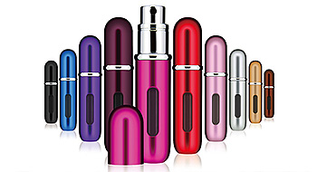 innovative refillable perfume portable sprays among two brands: Travalo and Perfumepod