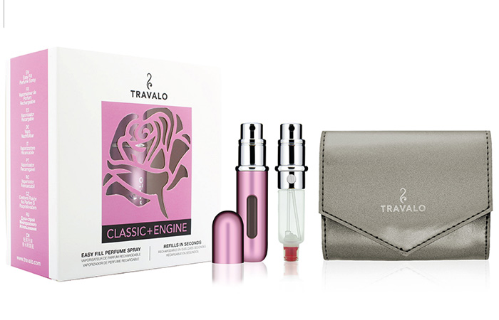 innovative refillable perfume portable sprays among two brands: Travalo and Perfumepod